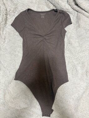 American Eagle Outfitters Ribbed Short-Sleeve Bodysuits S